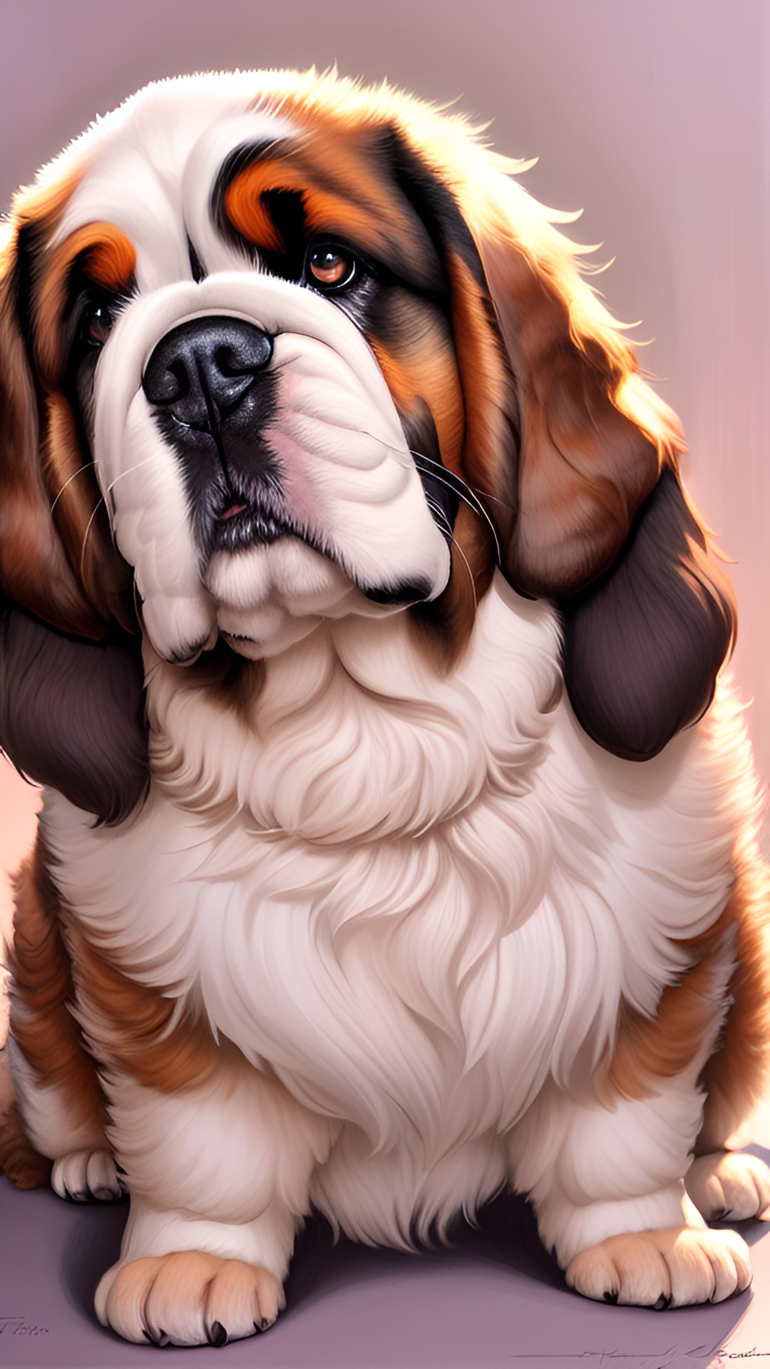 cute saint bernard puppy portrait, fluffy preview