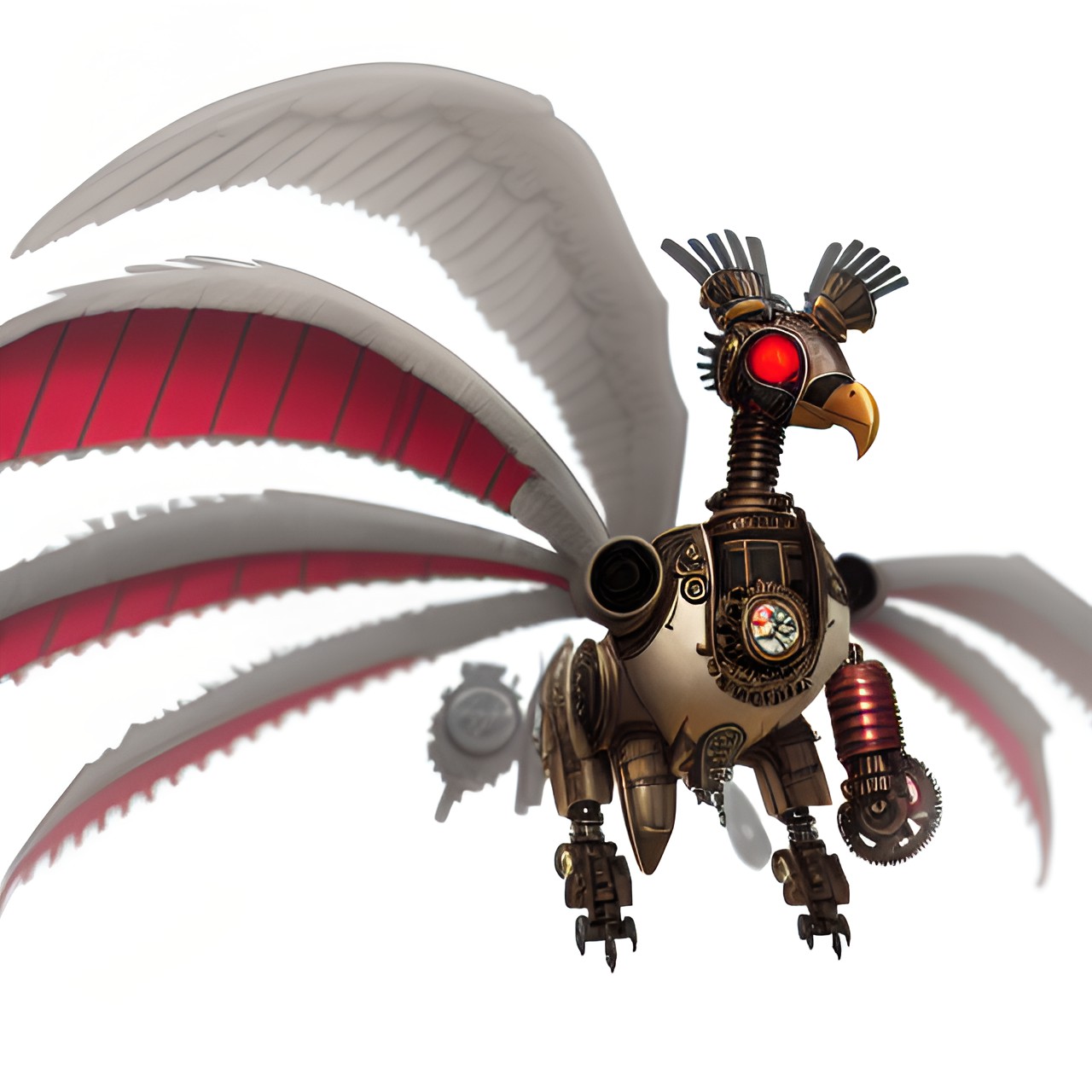 robotic vulture with red laser wings preview