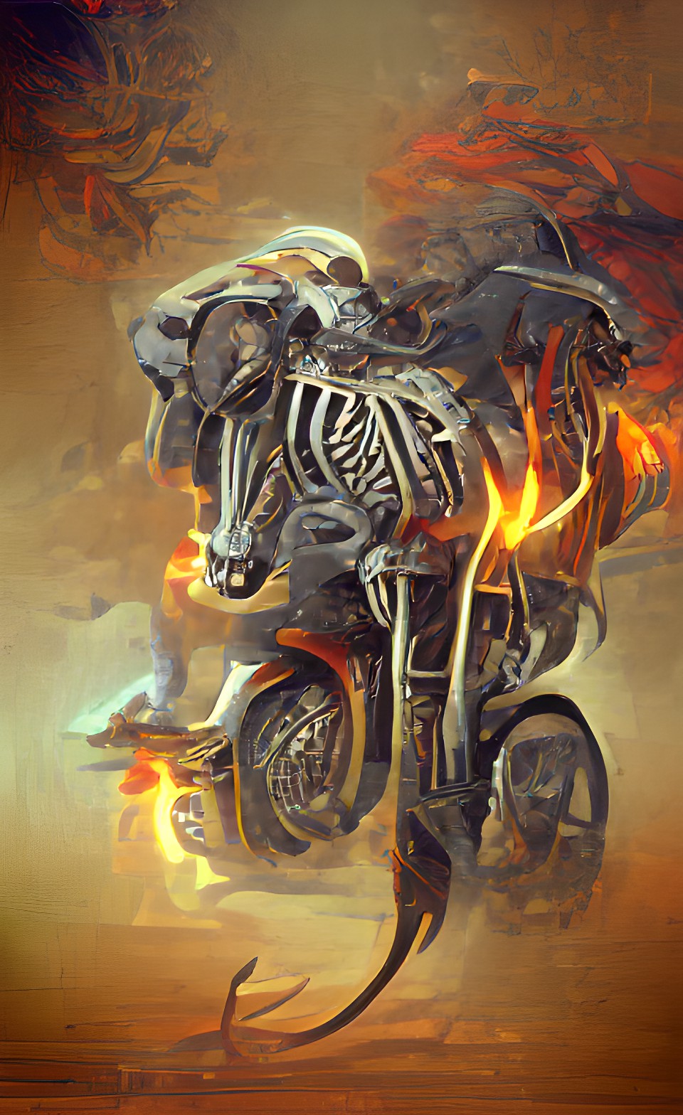 hell blazing motorcycle elephant skeleton preview