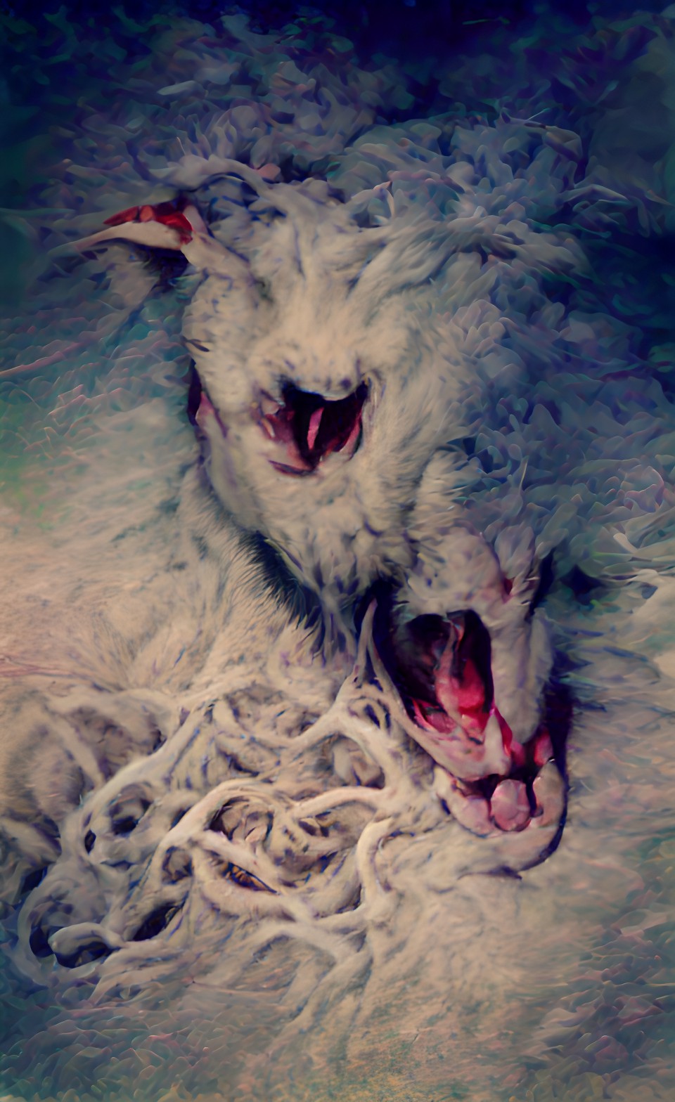 the twisted, tangled footsteps of foolish sheep who wander into the cold, biting, deadly, sharp jaws of night. preview