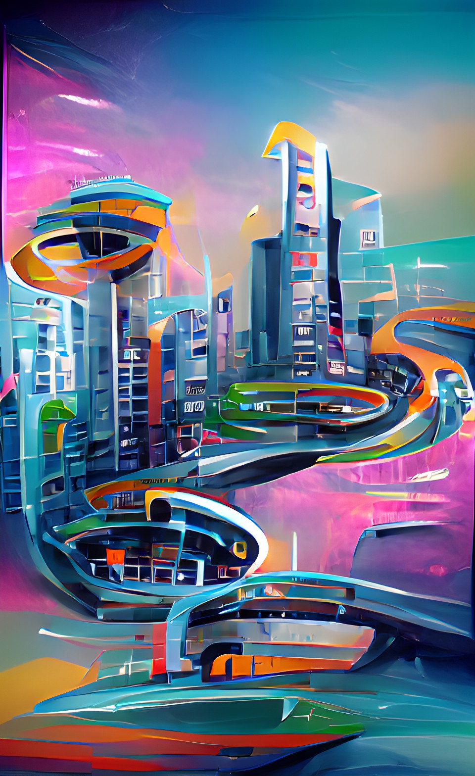 futuristic city infinite loop preview